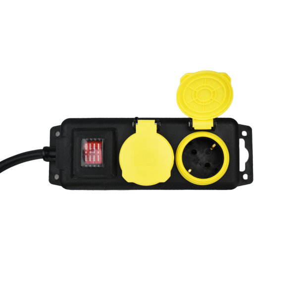 2er Set Steckdosen-Adapter 3-fach Schalter Mehrfachstecker Kindersicherung  weiß 16A 250V
