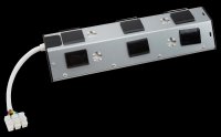 McPower Steckdosenblock Premium Aufbau, Edelstahl, 3-fach Steckdose + USB