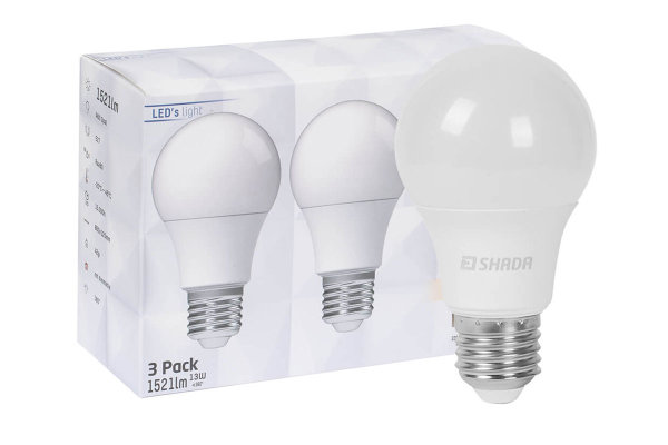 LEDs Light E27 LED Lampe 2700K, 13W - 3er Set